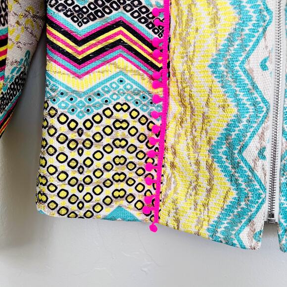 Molly Bracken Colorful Embroidered Zipper Jacket NWT Medium - Picture 4 of 5